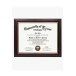 Graduation Certificate Real Wood Frame with Gold Trim 8.5"*11 - 3 Colors Available